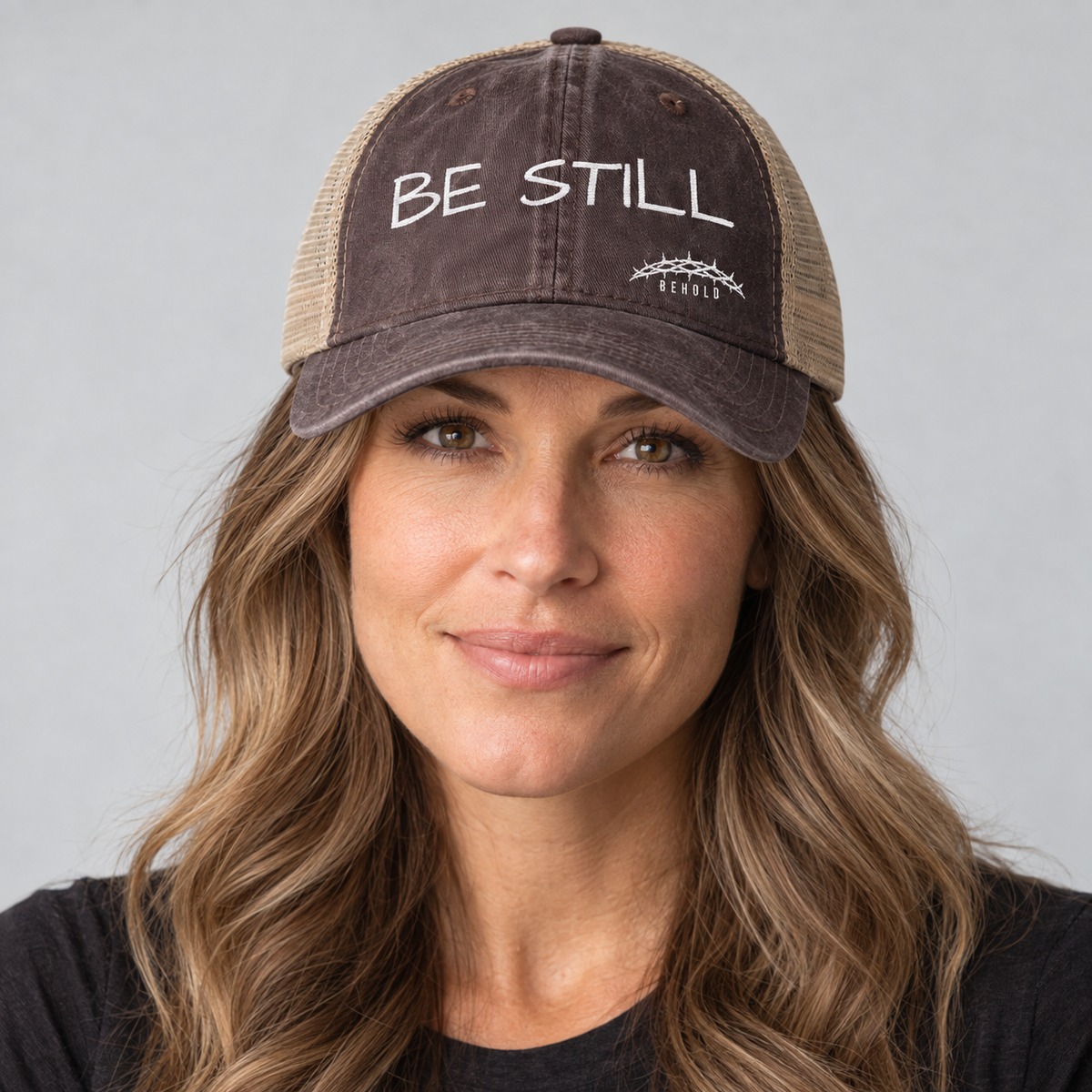 BE STILL Women's Christian Washed Mesh-Back Hat