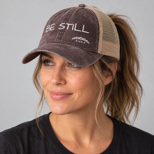 BE STILL Women's Christian Washed Mesh-Back Hat